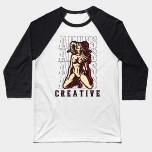 Aries The Creative Zodiac Sign Baseball T-Shirt